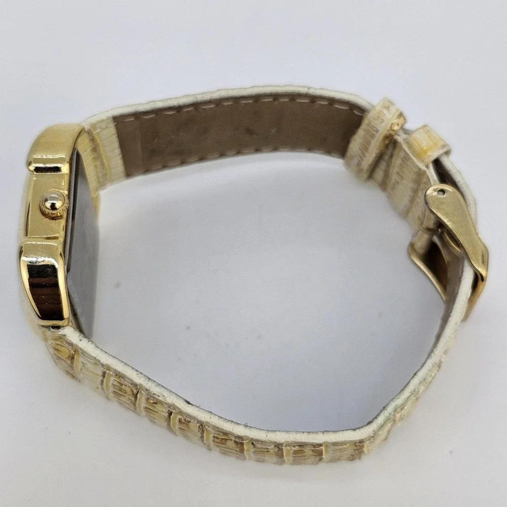 White House Black Market Women's Watch 34MM White Dial Leather Bands New Battery